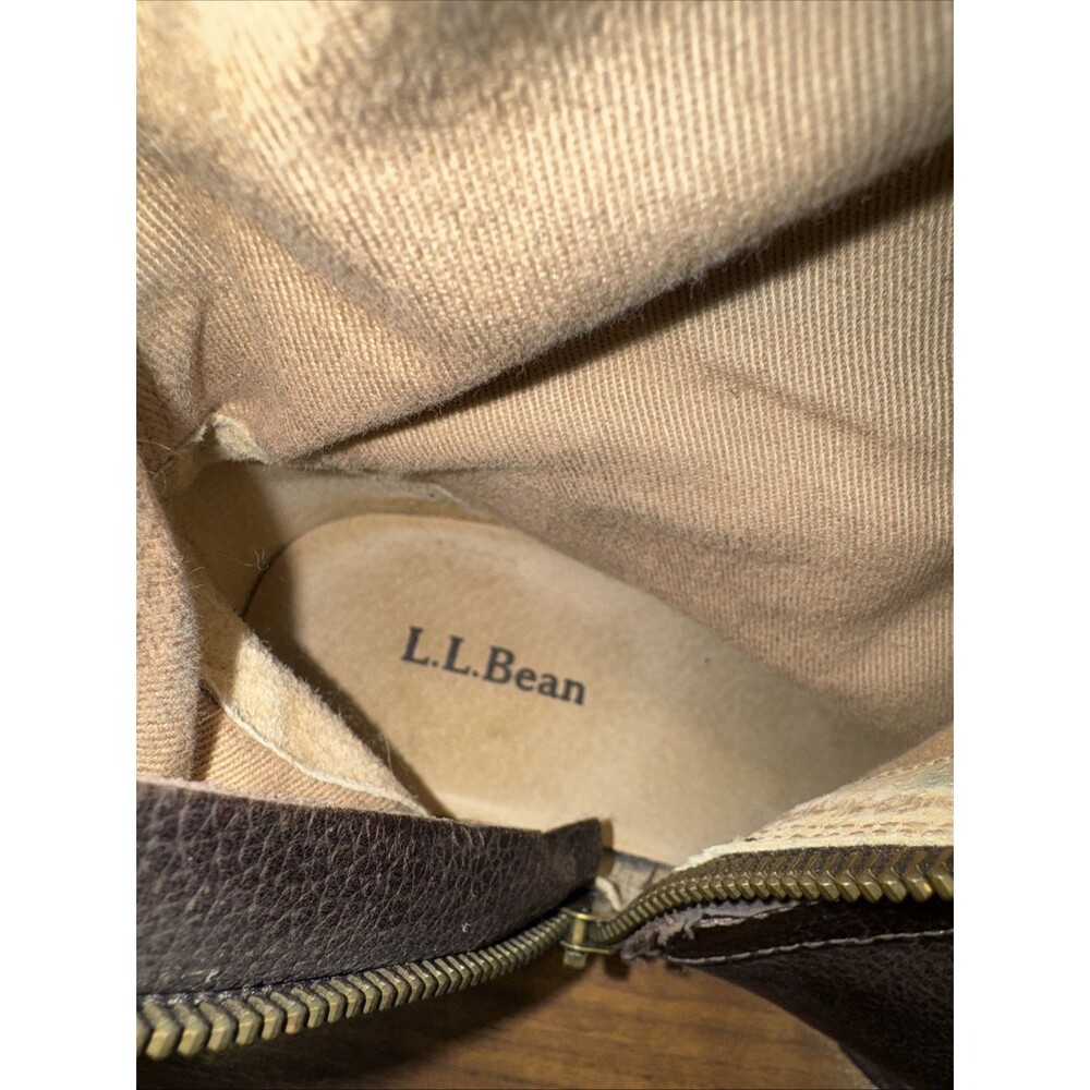 Vintage LL BEAN Calf hi Brown leather BOOTS womens 7.5 Made in Brazil-Zipper - Picture 16 of 16